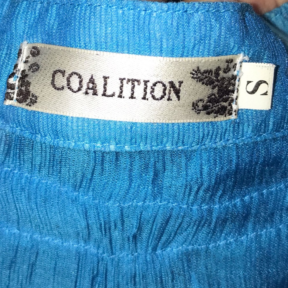 Coalition Ruffled Turquoise Top Size:Small - Picture 7 of 12
